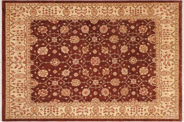 handmade Traditional Kafkaz Chobi Ziegler Brown Beige Hand Knotted RECTANGLE 100% WOOL area rug 8 x 10